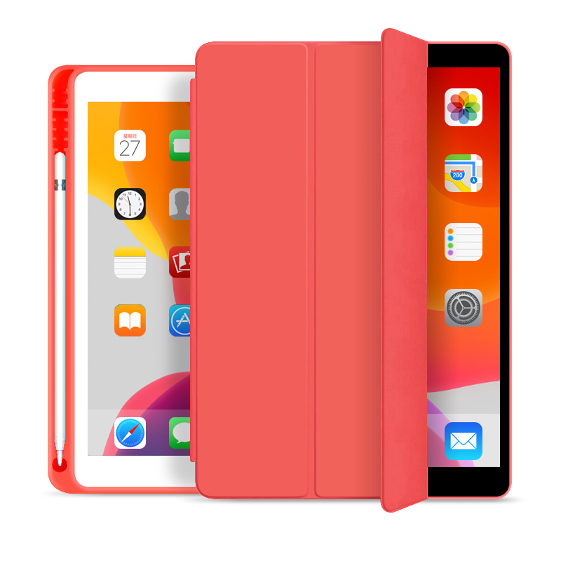Trifold Soft TPU Slim Tablet Case With Pencil Holder Cover For iPad 9.7 2017 2018
