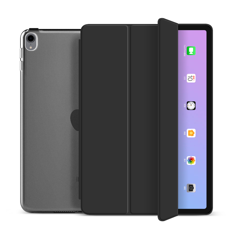 Black Tablet Case With Trifold Hard PC Back Shell For iPad Air4 10.9 Case