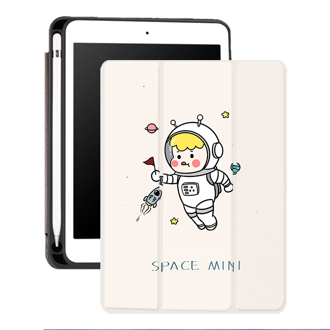 Silicone Pencil Holder Painting Cartoon Kids Custom Case for Apple iPad Mini 5 