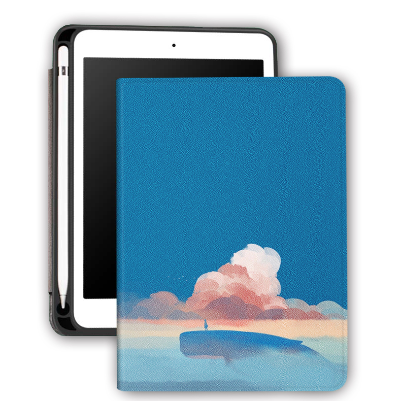 OEM ODM Leather Silicone Printed Pencil Holder Book Case for Apple iPad 9.7 5th 6th Generation.